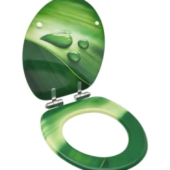 Clearance WC-istuimen kansi soft-close MDF vihreä vesipisarakuvio Wc-Istuinten Varaosat