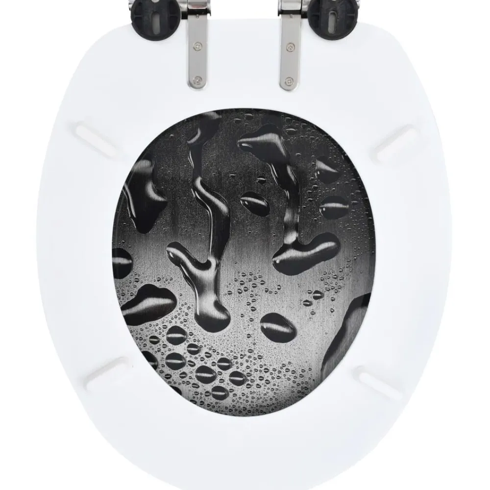 New WC-istuimen kansi soft-close MDF vesipisarakuvio Wc-Istuinten Varaosat