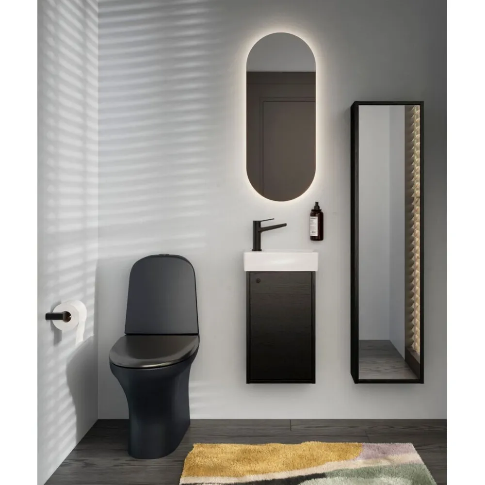WC-istuin Estetic 8300, S/P-piilolukko, Soft Close -kansi, mattamusta*Gustavsberg Online