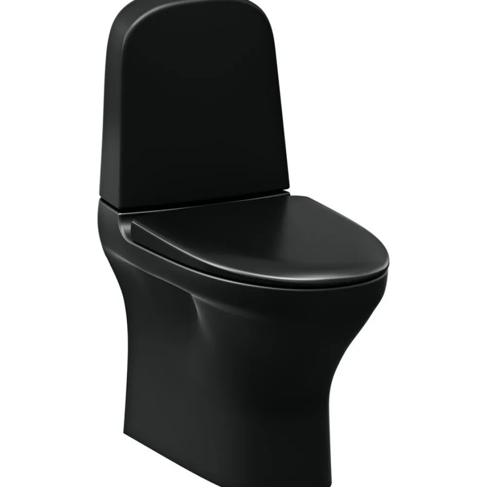 WC-istuin Estetic 8300, S/P-piilolukko, Soft Close -kansi, mattamusta*Gustavsberg Online