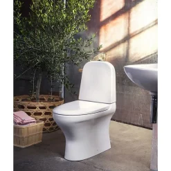 WC-istuin Estetic 8300 piilo S/P-lukko, Hygienic Flush, C+, valkoinen Wc-Istuimet, Viemäröinti Lattiaan (S-Lukko)|Wc-Istuimet Ilman Huuhtelukaulusta