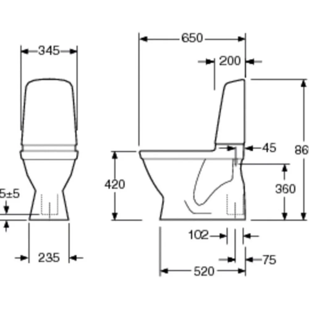 New WC-istuin Nautic 1500 Hygienic Flush kaksoishuuhtelu 4/2,5 l S-lukko avoin huuhtelukaulus soft closing kansi Wc-Istuimet, Viemäröinti Lattiaan (S-Lukko)|Wc-Istuimet Ilman Huuhtelukaulusta