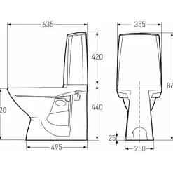 Outlet WC-istuin Glow 60 kanneton ilman kiinnitysreikiä 2-huuhtelu Wc-Istuimet, Viemäröinti Lattiaan (S-Lukko)|Wc-Istuimet Ilman Huuhtelukaulusta