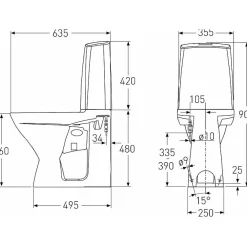 WC-istuin Glow 62 kanneton korkea malli 1-huuhtelu*Ido Sale