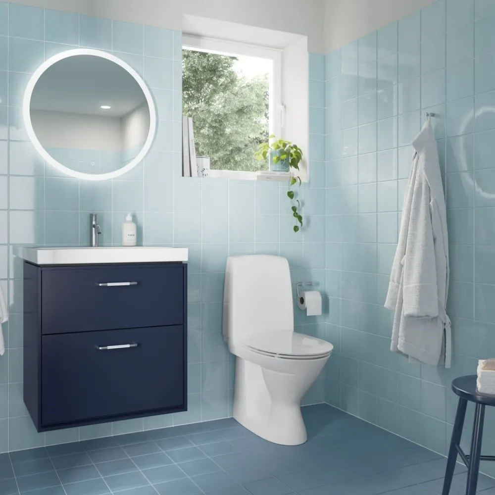 WC-istuin Standard, piilo-S-lukko, 2-huuhtelu, huuhtelukaulukseton, sis. kansi*Ido