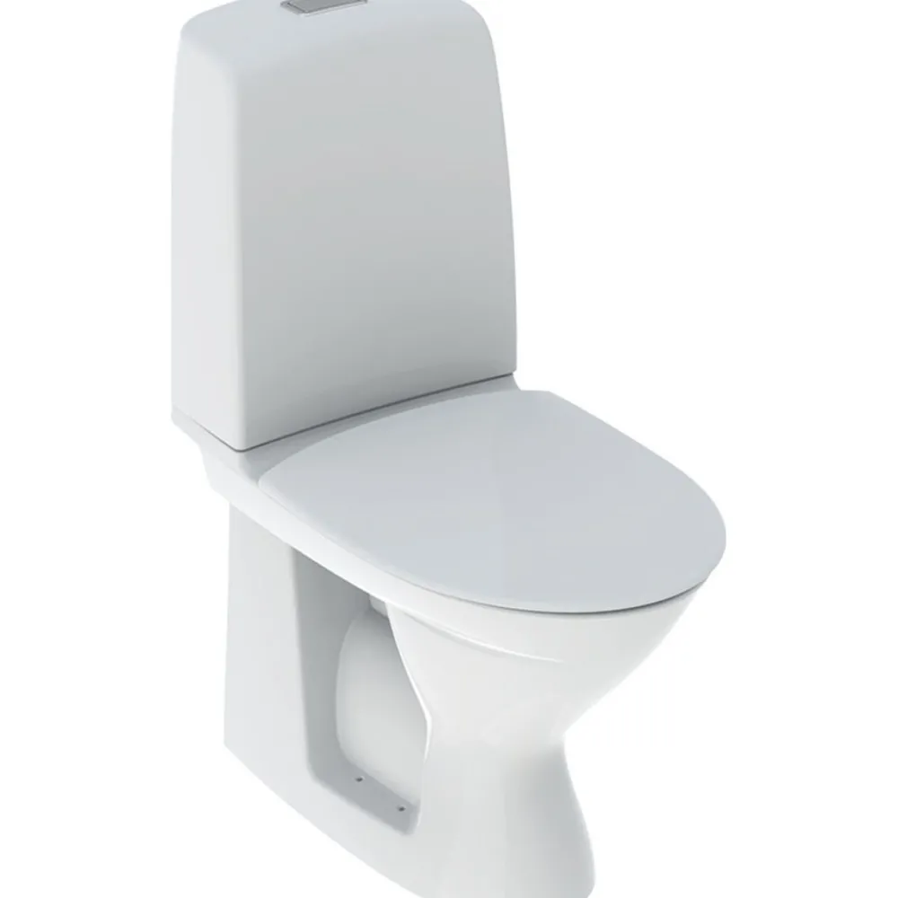 WC-istuin Standard, piilo-S-lukko, 2-huuhtelu, huuhtelukaulukseton, sis. kansi*Ido