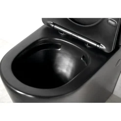 Outlet WC-istuin Pako Rimless soft-close -kannella kaksoishuuhtelu, mattamusta Wc-Istuimet Ilman Huuhtelukaulusta|Wc-Istuimet, Viemäröinti Taakse (P-Lukko)