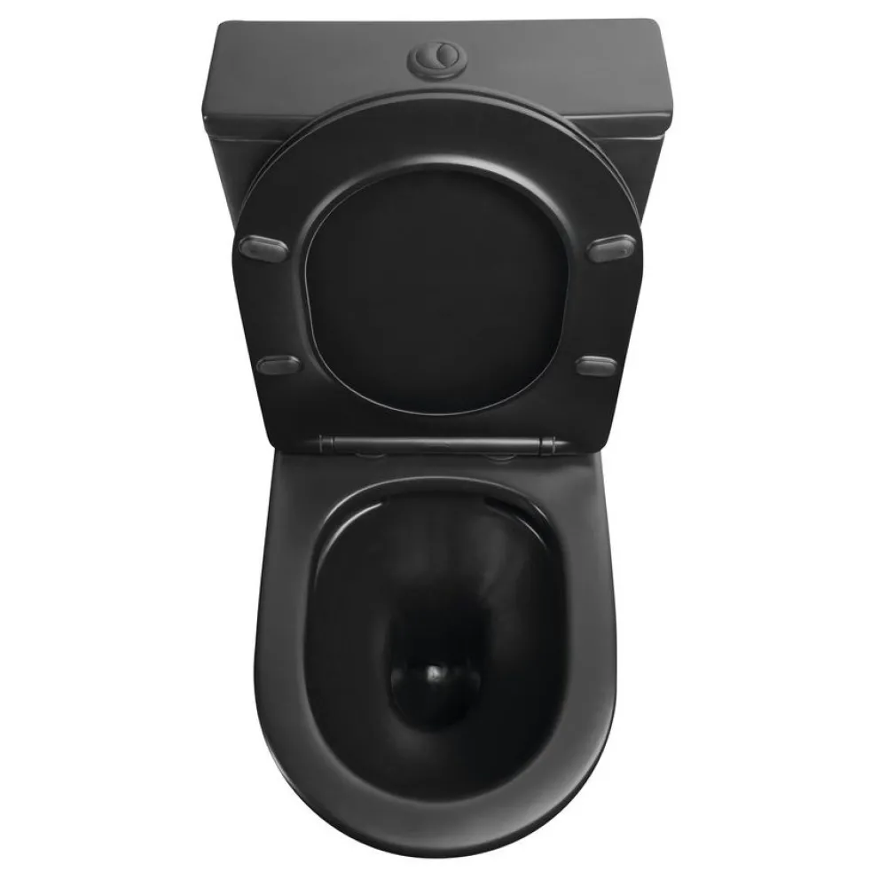 Outlet WC-istuin Pako Rimless soft-close -kannella kaksoishuuhtelu, mattamusta Wc-Istuimet Ilman Huuhtelukaulusta|Wc-Istuimet, Viemäröinti Taakse (P-Lukko)