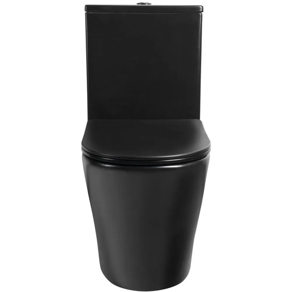 Outlet WC-istuin Pako Rimless soft-close -kannella kaksoishuuhtelu, mattamusta Wc-Istuimet Ilman Huuhtelukaulusta|Wc-Istuimet, Viemäröinti Taakse (P-Lukko)