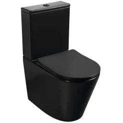 Outlet WC-istuin Pako Rimless soft-close -kannella kaksoishuuhtelu, mattamusta Wc-Istuimet Ilman Huuhtelukaulusta|Wc-Istuimet, Viemäröinti Taakse (P-Lukko)