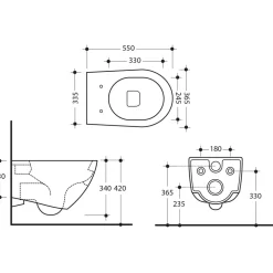 WC-istuin Aquatech Rimless seinämalli valkoinen*Kerasan Hot