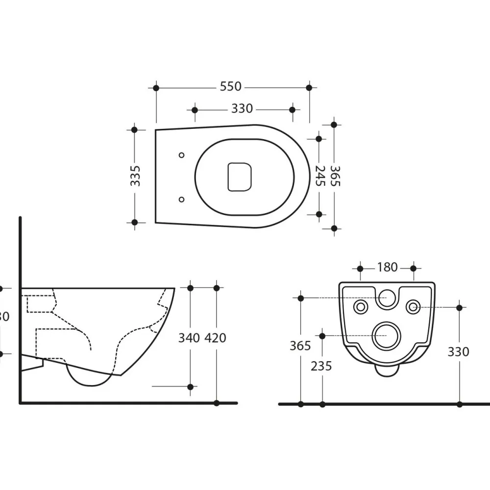 WC-istuin Aquatech Rimless seinämalli valkoinen*Kerasan Hot