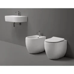 WC-istuin Flo S/P-lukko lattiamalli valkoinen*Kerasan