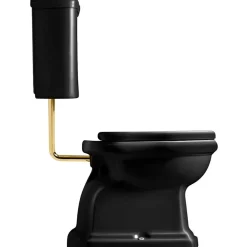 New WC-istuin Retro Low, P-lukko, kiiltävä musta, eri värejä Wc-Istuimet, Viemäröinti Taakse (P-Lukko)