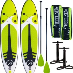 Hot 2x SUP-lautasetti Pro ilmatäytteinen 300 cm 15 PSI limenvihreä Vesiurheilu Ja Uimalelut
