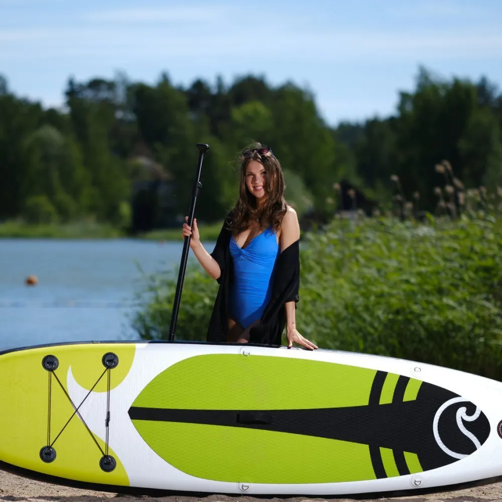 Hot 2x SUP-lautasetti Pro ilmatäytteinen 300 cm 15 PSI limenvihreä Vesiurheilu Ja Uimalelut