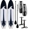 2x SUP-lautasetti XXL ilmatäytteinen 330 cm 15 PSI musta/valkoinen*Deep Sea New