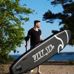 2x SUP-lautasetti XXL ilmatäytteinen 330 cm 15 PSI musta/valkoinen*Deep Sea New