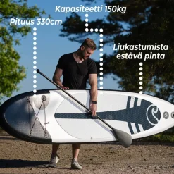 2x SUP-lautasetti XXL ilmatäytteinen 330 cm 15 PSI musta/valkoinen*Deep Sea New