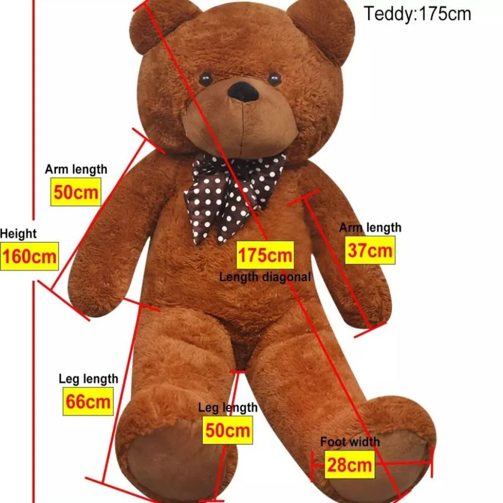 Sale XXL Nalle pehmolelu 175 cm ruskea Lelut