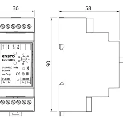 Yhdistelmätermostaatti ECO16BTD 16A DIN-kiskoasennukseen*Ensto New