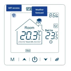 Yhdistelmätermostaatti SN-20, 16 A, WiFi, musta*Grand Meyer Sale