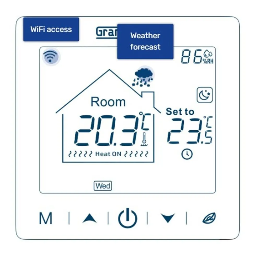 Yhdistelmätermostaatti SN-10, 16 A, WiFi, valkoinen*Grand Meyer Best