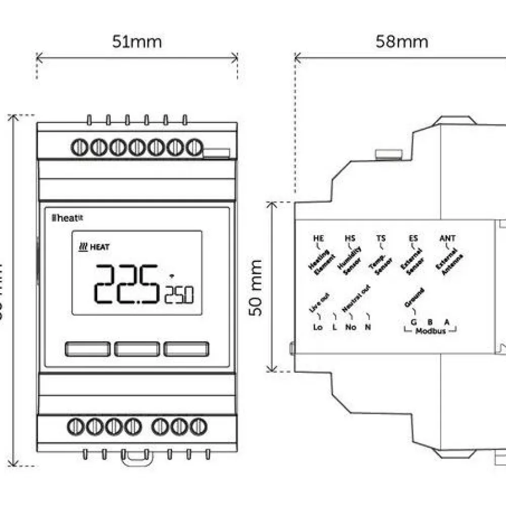 Clearance Yhdistelmätermostaatti Z-Wave DIN Smart 16A Modbus Yhdistelmätermostaatit