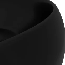 Ylellinen pesuallas pyöreä matta musta 40x15 cm keraami*FinePRICE Sale