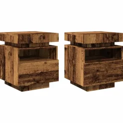 Outlet Yöpöydät LED-valoilla 40x39x48,5 cm, eri värejä ja pakkauskokoja (33073) Huonekalut