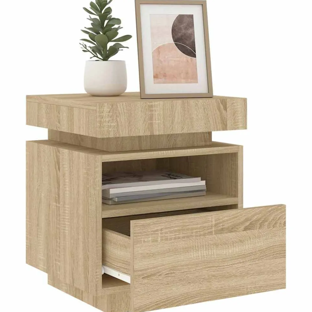 Outlet Yöpöydät LED-valoilla 40x39x48,5 cm, eri värejä ja pakkauskokoja (33073) Huonekalut
