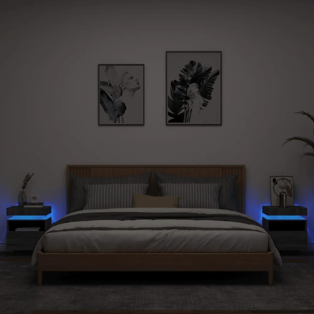 Outlet Yöpöydät LED-valoilla 40x39x48,5 cm, eri värejä ja pakkauskokoja (33073) Huonekalut
