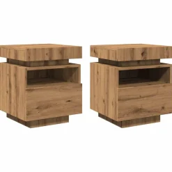 Outlet Yöpöydät LED-valoilla 40x39x48,5 cm, eri värejä ja pakkauskokoja (33073) Huonekalut