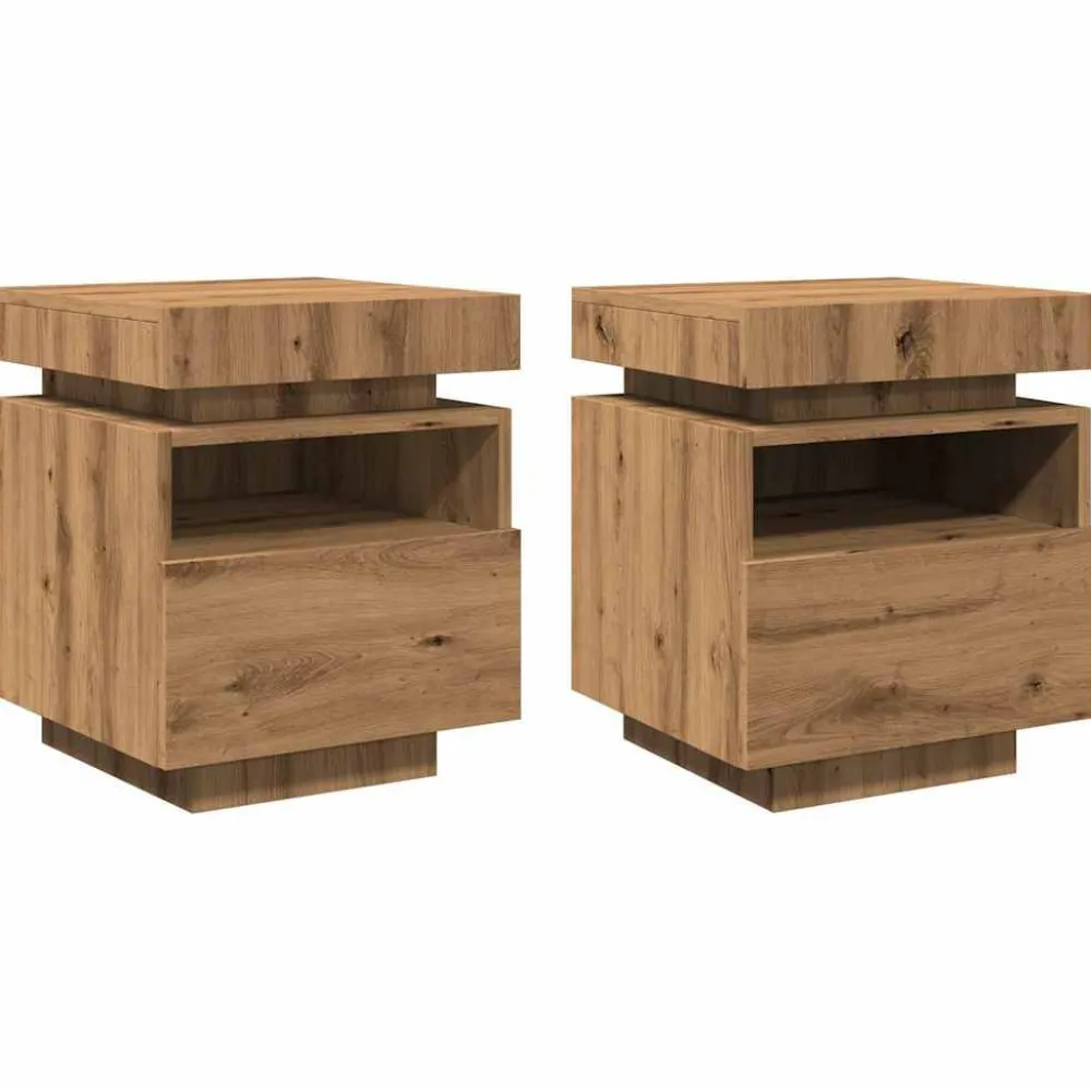 Outlet Yöpöydät LED-valoilla 40x39x48,5 cm, eri värejä ja pakkauskokoja (33073) Huonekalut