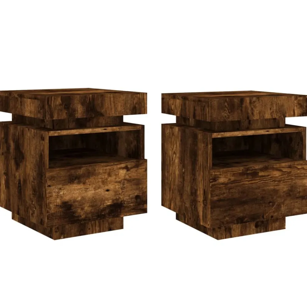 Outlet Yöpöydät LED-valoilla 40x39x48,5 cm, eri värejä ja pakkauskokoja (33073) Huonekalut