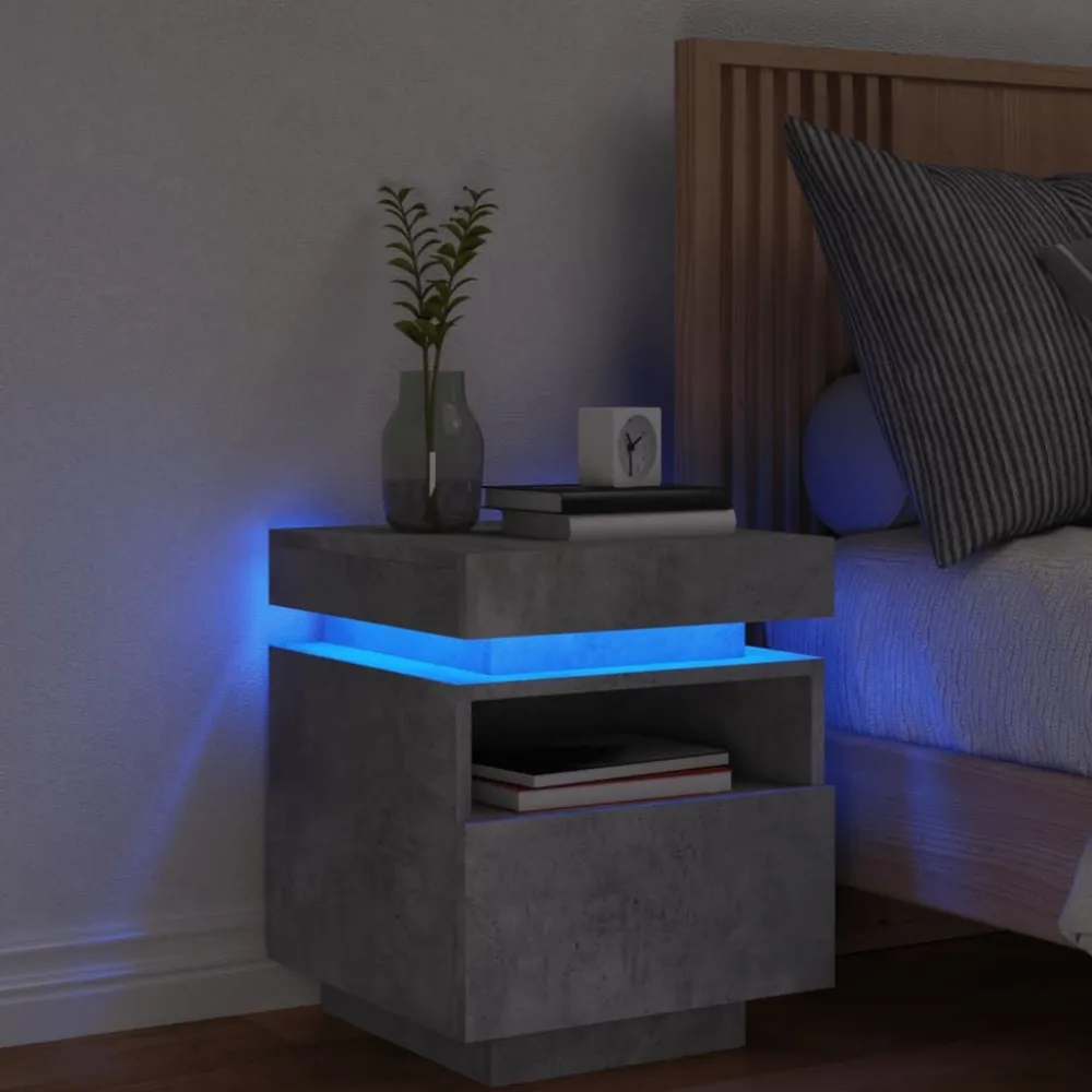 Outlet Yöpöydät LED-valoilla 40x39x48,5 cm, eri värejä ja pakkauskokoja (33073) Huonekalut