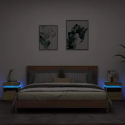 Outlet Yöpöydät LED-valoilla 40x39x48,5 cm, eri värejä ja pakkauskokoja (33073) Huonekalut