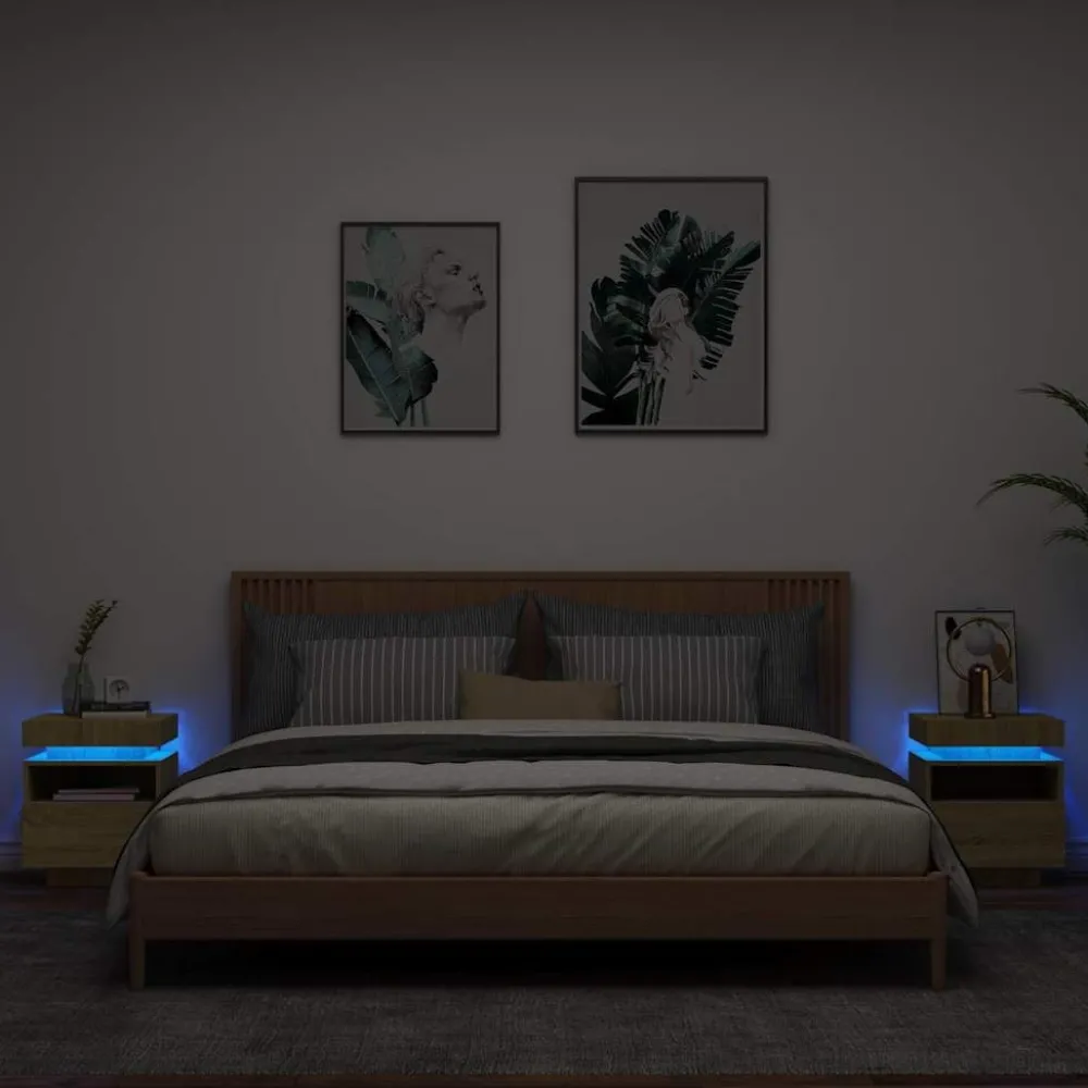 Outlet Yöpöydät LED-valoilla 40x39x48,5 cm, eri värejä ja pakkauskokoja (33073) Huonekalut