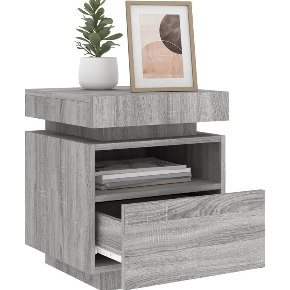 Outlet Yöpöydät LED-valoilla 40x39x48,5 cm, eri värejä ja pakkauskokoja (33073) Huonekalut