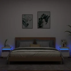 Outlet Yöpöydät LED-valoilla 40x39x48,5 cm, eri värejä ja pakkauskokoja (33073) Huonekalut