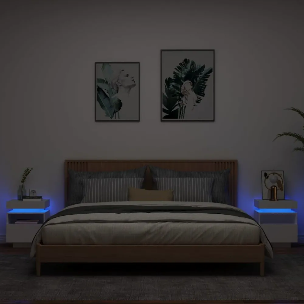 Outlet Yöpöydät LED-valoilla 40x39x48,5 cm, eri värejä ja pakkauskokoja (33073) Huonekalut