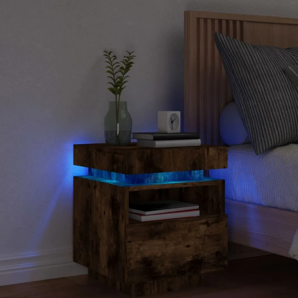 Outlet Yöpöydät LED-valoilla 40x39x48,5 cm, eri värejä ja pakkauskokoja (33073) Huonekalut