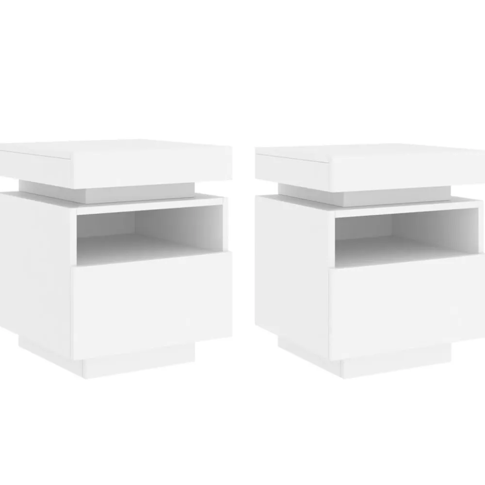 Outlet Yöpöydät LED-valoilla 40x39x48,5 cm, eri värejä ja pakkauskokoja (33073) Huonekalut