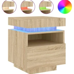 Outlet Yöpöydät LED-valoilla 40x39x48,5 cm, eri värejä ja pakkauskokoja (33073) Huonekalut