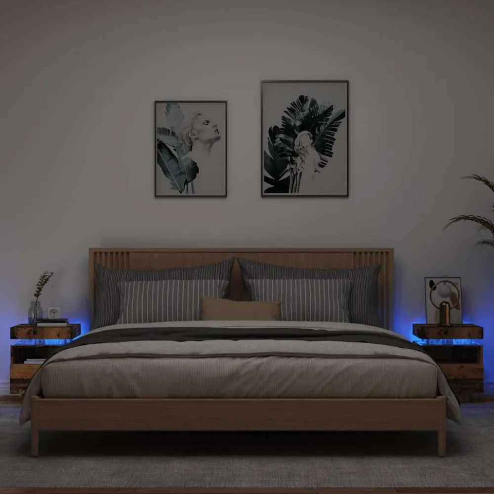Outlet Yöpöydät LED-valoilla 40x39x48,5 cm, eri värejä ja pakkauskokoja (33073) Huonekalut