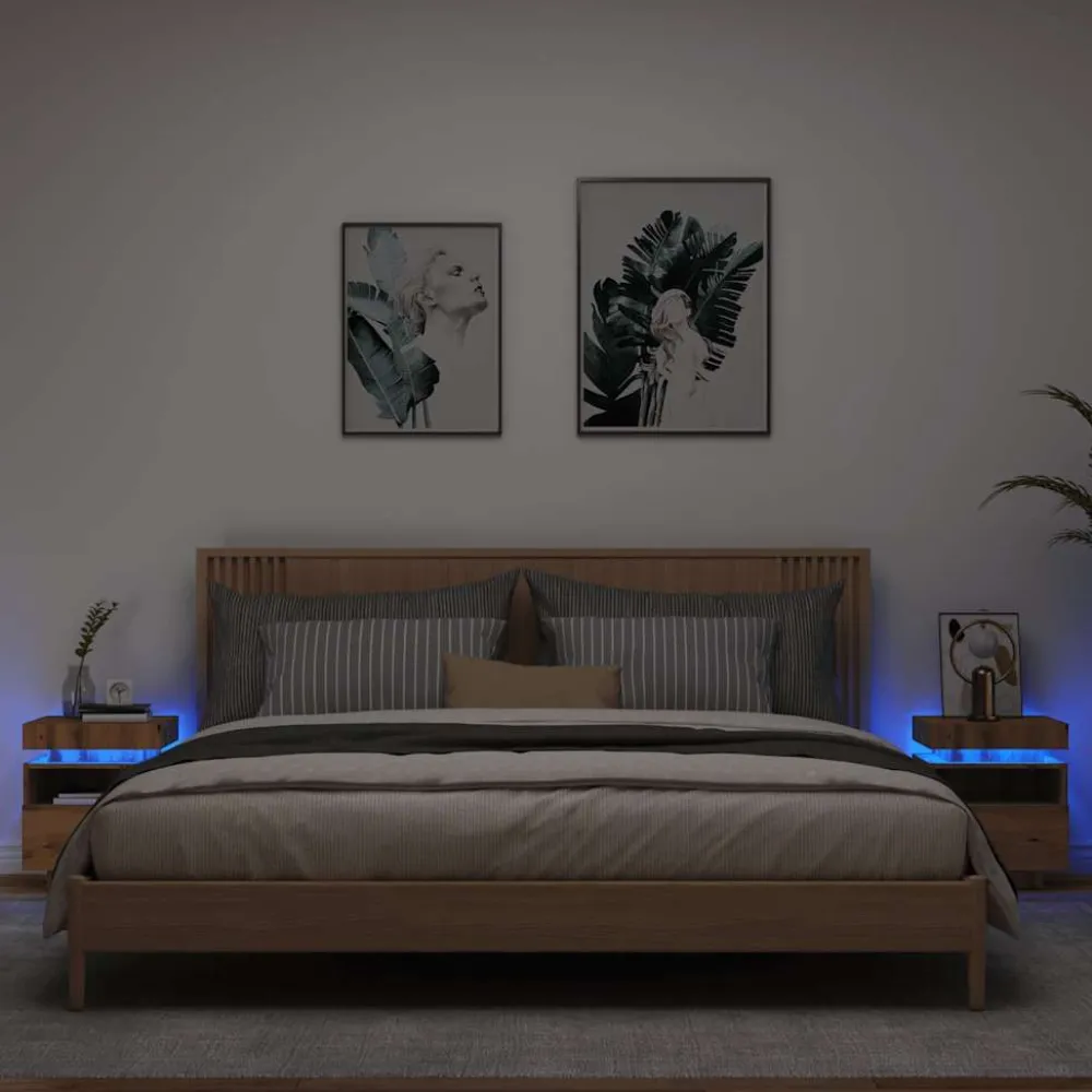 Outlet Yöpöydät LED-valoilla 40x39x48,5 cm, eri värejä ja pakkauskokoja (33073) Huonekalut