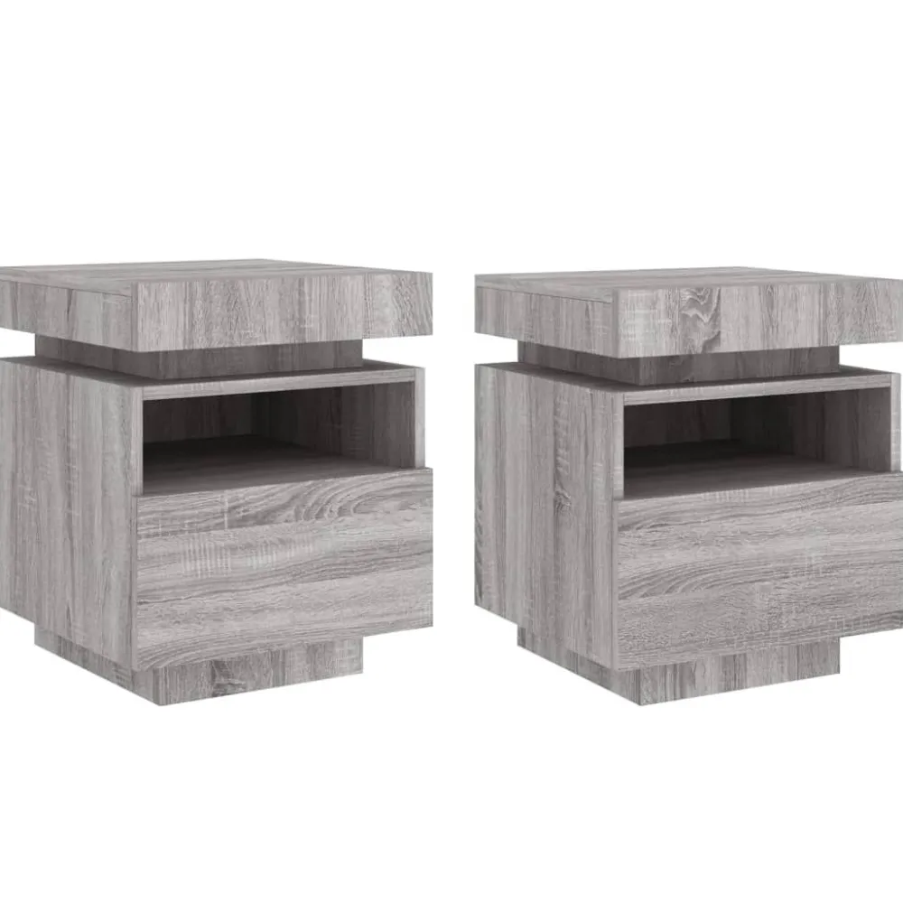 Outlet Yöpöydät LED-valoilla 40x39x48,5 cm, eri värejä ja pakkauskokoja (33073) Huonekalut