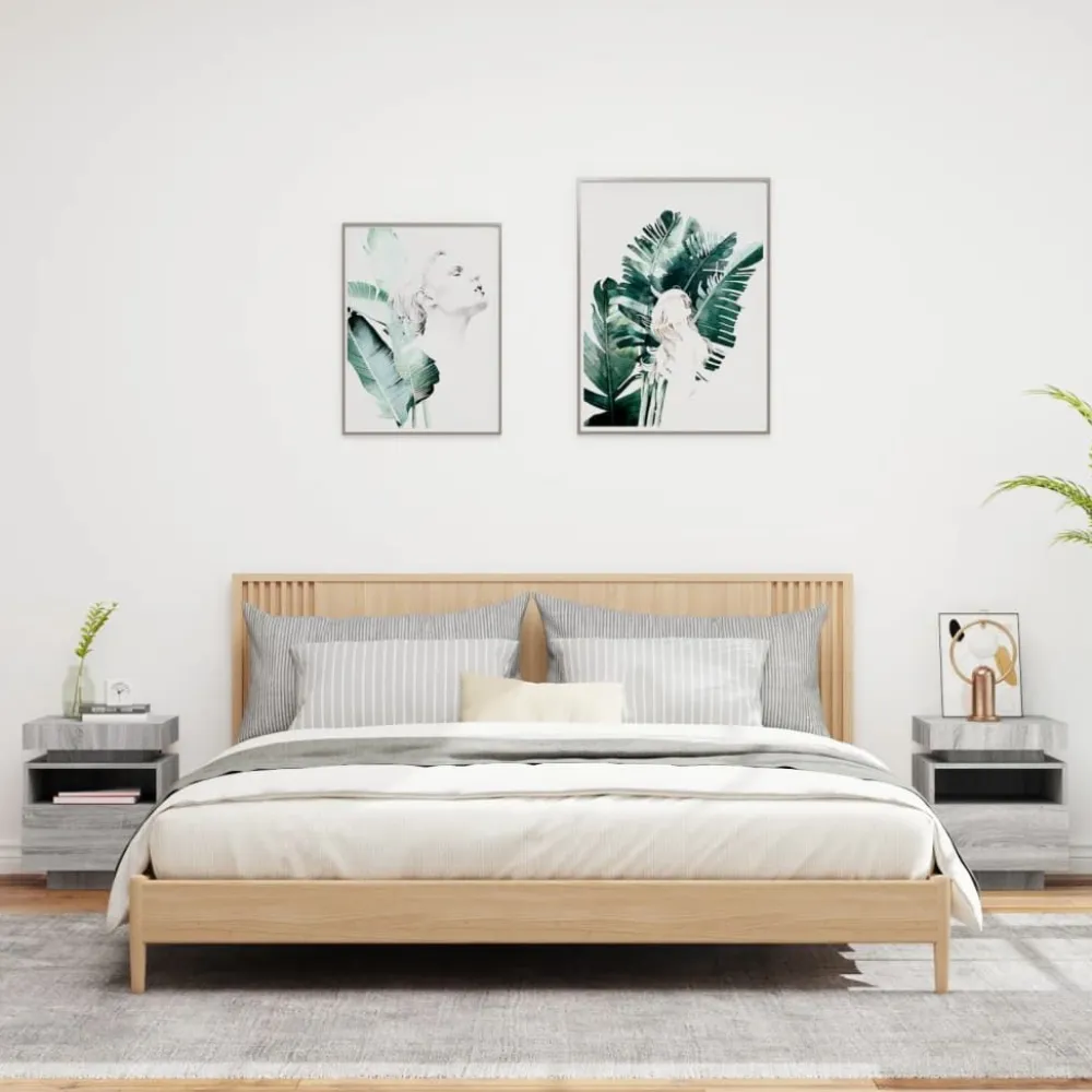 Outlet Yöpöydät LED-valoilla 40x39x48,5 cm, eri värejä ja pakkauskokoja (33073) Huonekalut