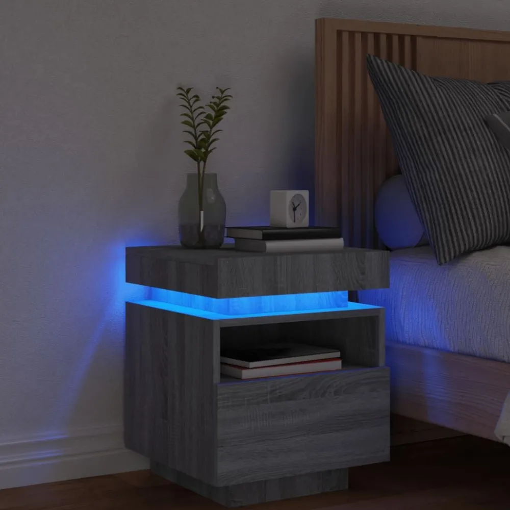 Outlet Yöpöydät LED-valoilla 40x39x48,5 cm, eri värejä ja pakkauskokoja (33073) Huonekalut