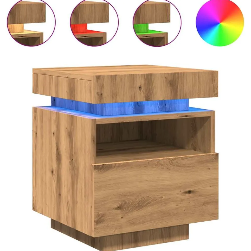 Outlet Yöpöydät LED-valoilla 40x39x48,5 cm, eri värejä ja pakkauskokoja (33073) Huonekalut